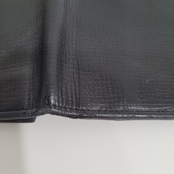 Hunting World Black Wallet Long Checkbook Card Holder Leather Bifold Italian - Picture 10 of 11